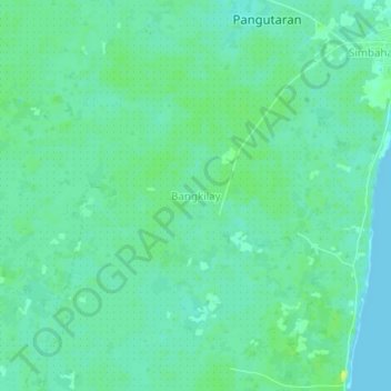 Mapa topográfico Bangkilay, altitud, relieve