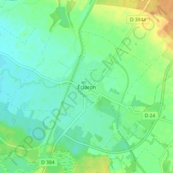 Mapa topográfico Éclaron, altitud, relieve