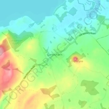 Mapa topográfico Gartocharn, altitud, relieve