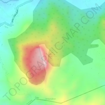 Mapa topográfico Mount Panginraon, altitud, relieve