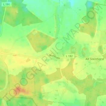 Mapa topográfico Carlsruhe, altitud, relieve