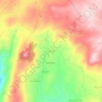 Mapa topográfico Selores, altitud, relieve