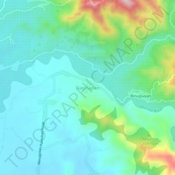Mapa topográfico Napnapan, altitud, relieve