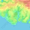 Mapa topográfico Trelazec, altitud, relieve