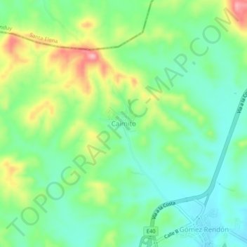 Mapa topográfico Caimito, altitud, relieve