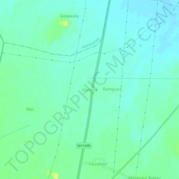Mapa topográfico Hudina, altitud, relieve
