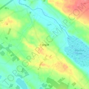 Mapa topográfico Coogue, altitud, relieve