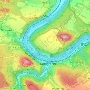Mapa topográfico Ebenheit, altitud, relieve