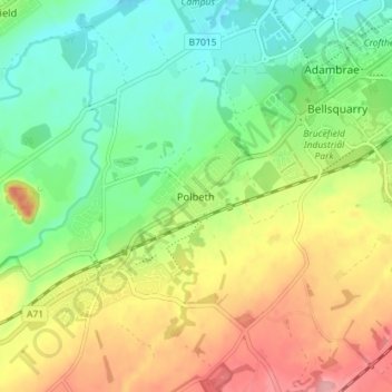 Mapa topográfico Polbeth, altitud, relieve