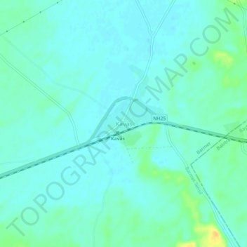 Mapa topográfico Kavas, altitud, relieve