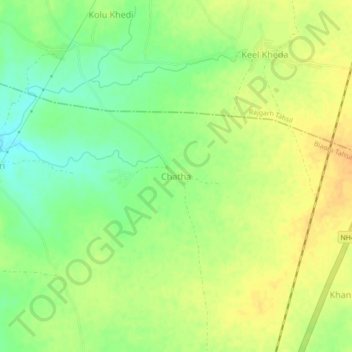 Mapa topográfico Chatha, altitud, relieve