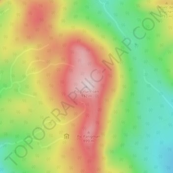 Mapa topográfico Pic Johannsen, altitud, relieve