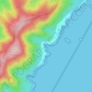 Mapa topográfico Snake Bay, altitud, relieve