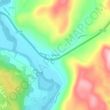 Mapa topográfico Damascus, altitud, relieve