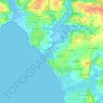 Mapa topográfico Le Loch, altitud, relieve
