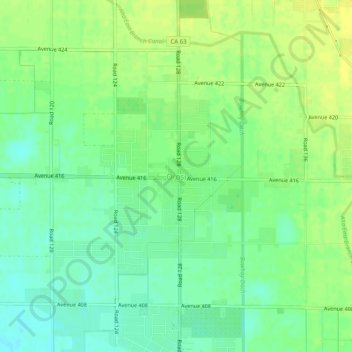 Mapa topográfico Orosi, altitud, relieve