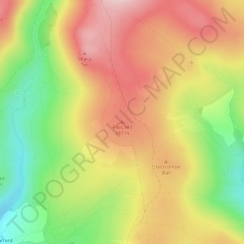 Mapa topográfico Piles Hill, altitud, relieve