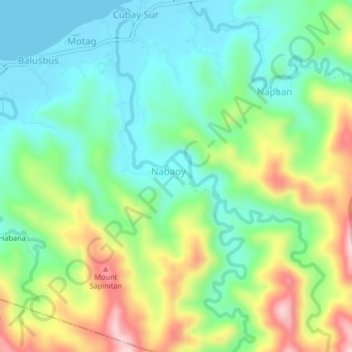 Mapa topográfico Nabaoy, altitud, relieve