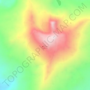 Mapa topográfico Waqrawiri, altitud, relieve