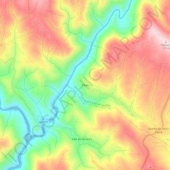 Mapa topográfico Palas, altitud, relieve
