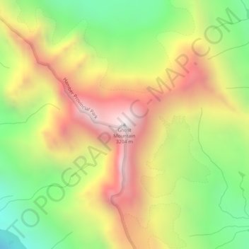 Mapa topográfico Ghost Mountain, altitud, relieve