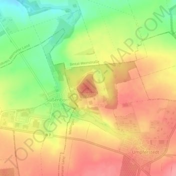 Mapa topográfico Sonnenberg, altitud, relieve