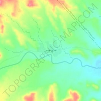 Mapa topográfico Cururupare, altitud, relieve