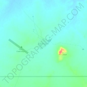 Mapa topográfico Parnngurr, altitud, relieve