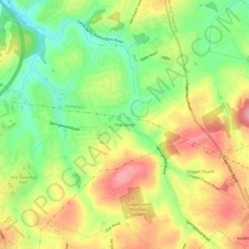 Mapa topográfico Ore Valley, altitud, relieve