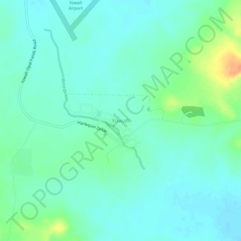 Mapa topográfico Yowah, altitud, relieve