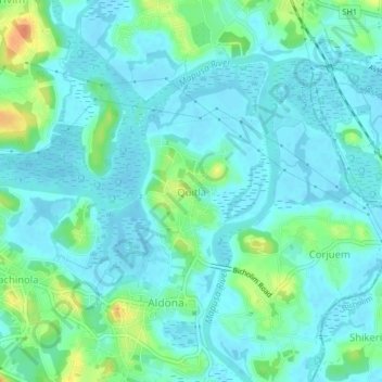 Mapa topográfico Quitla, altitud, relieve