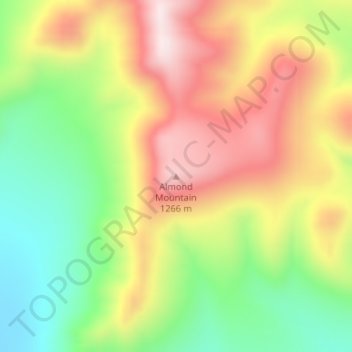 Mapa topográfico Almond Mountain, altitud, relieve