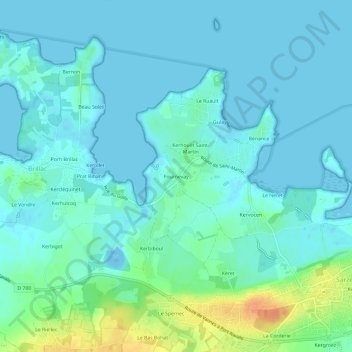 Mapa topográfico Fournevay, altitud, relieve