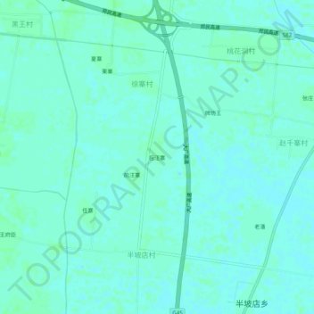 Mapa topográfico 后汪寨, altitud, relieve
