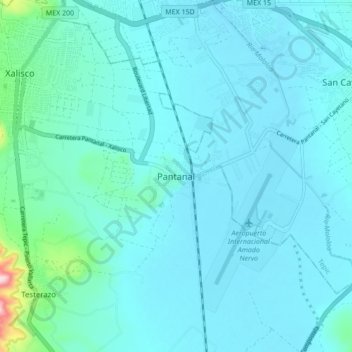 Mapa topográfico Pantanal, altitud, relieve
