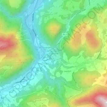 Mapa topográfico Koppenleiten, altitud, relieve