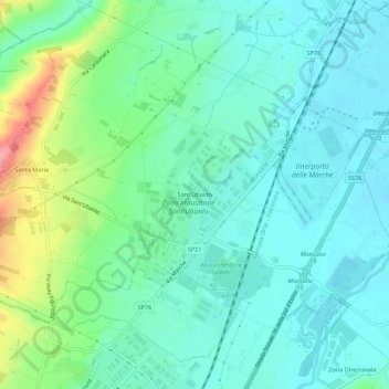 Mapa topográfico Sant'Ubaldo, altitud, relieve