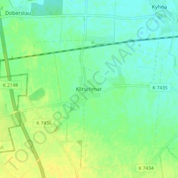 Mapa topográfico Klitschmar, altitud, relieve