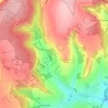 Mapa topográfico Yawl, altitud, relieve
