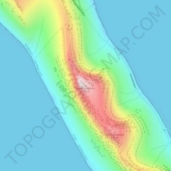 Mapa topográfico Hattardalstindur, altitud, relieve