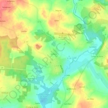 Mapa topográfico Le Valloir, altitud, relieve