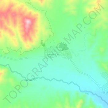 Mapa topográfico Santa Cruz, altitud, relieve