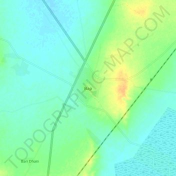Mapa topográfico Bap, altitud, relieve