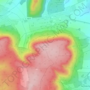 Mapa topográfico Ohmberg, altitud, relieve