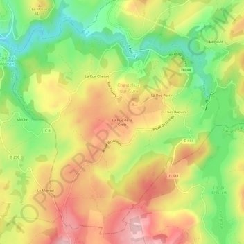 Mapa topográfico La Rue de la Croix, altitud, relieve