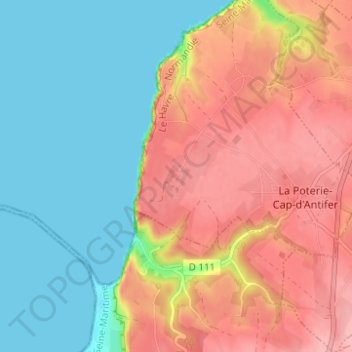 Mapa topográfico Le Presbytère, altitud, relieve