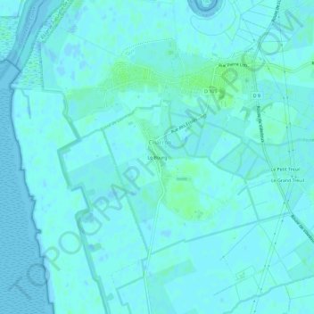Mapa topográfico Le Bourg, altitud, relieve