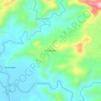 Mapa topográfico Cobadonga, altitud, relieve