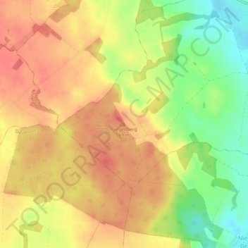Mapa topográfico Fliegenberg, altitud, relieve