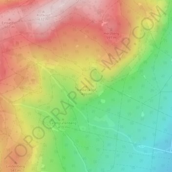 Mapa topográfico Bleibeskopf, altitud, relieve